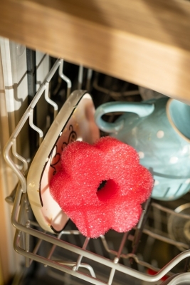 Burete de curatat vase, 3M, Scotch-Brite, Flex Scrub, roz, antizgarieturi